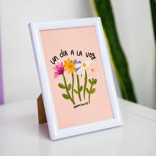 Un día a la Vez (fondo crema) - Print Enmarcado 4X6