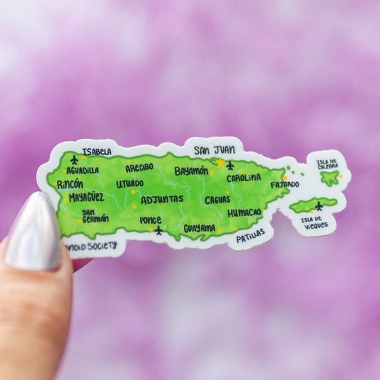 12 - Puerto Rico Map - Premium Sticker