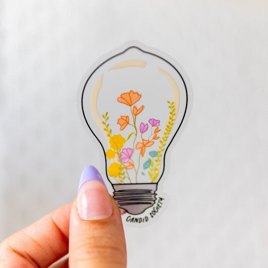 43 - Blooming Light Bulb - Premium CLEAR Sticker