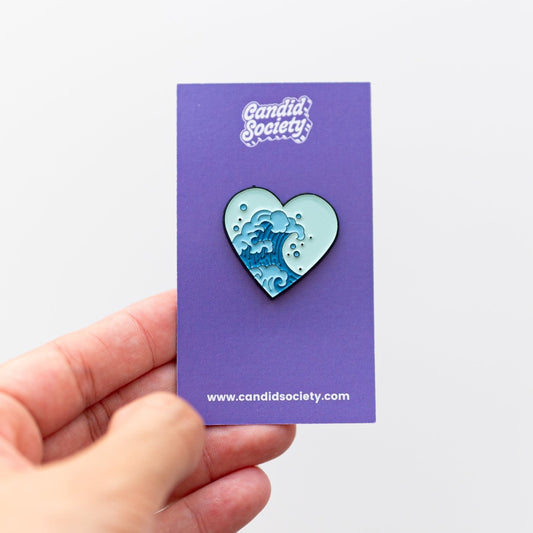 41 - Waves Heart - Enamel Pin