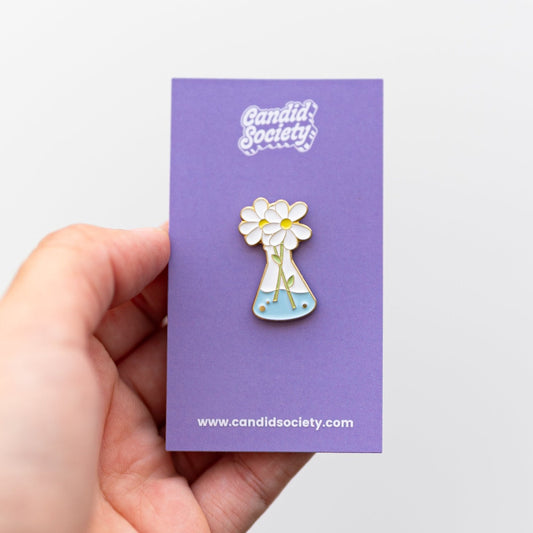 30 - Vaso Cónico con Flores -  Enamel Pin