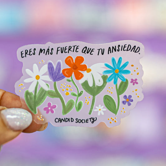 121 - Eres más fuerte que tu ansiedad - CLEAR Premium Sticker
