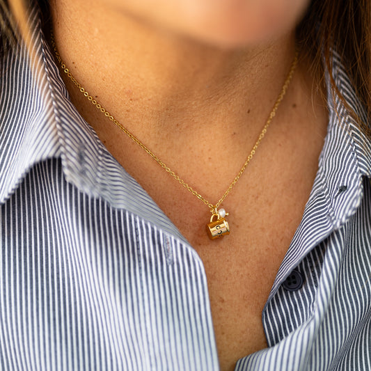 Gold Coffee Mug Necklace
