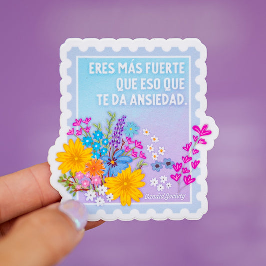 103 - Eres más fuerte que aquello que te da ansiedad - Premium Sticker