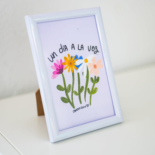 Un día a la vez (fondo lavanda) - Print Enmarcado 4X6
