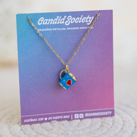 Collar Tacita con Corazón – Acero Inoxidable 18"