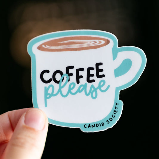 78 - Coffee Please - Premium Sticker
