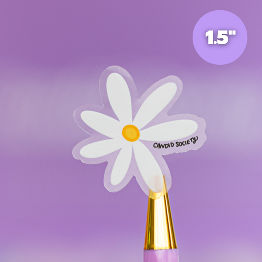 Daisy Flower (Clear White)- Mini Sticker