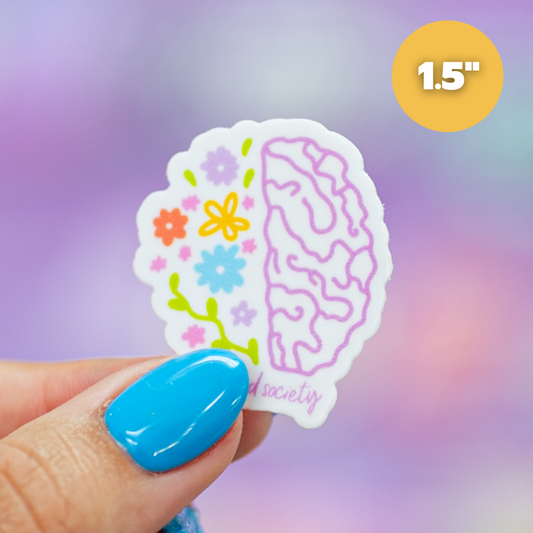 Cerebro con Flores #2 - Mini Sticker
