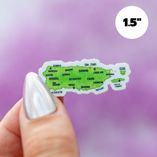 Puerto Rico Map - Mini Sticker