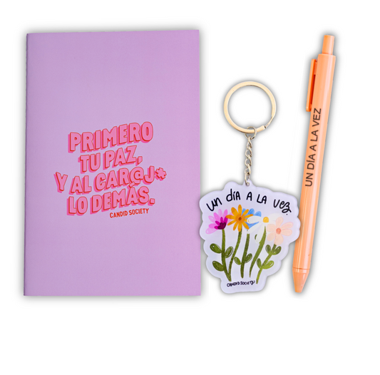 Bundle “Tu Paz Primero 2” – Libreta + Llavero + Bolígrafo (Elige el Color)