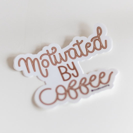 90 - Motivated by Coffee - Premium Sticker