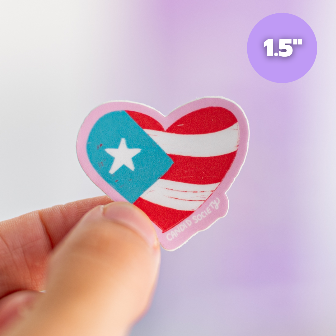 Puerto Rico Heart -  Mini Sticker
