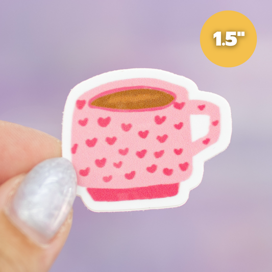 Taza con Corazones - Mini Sticker