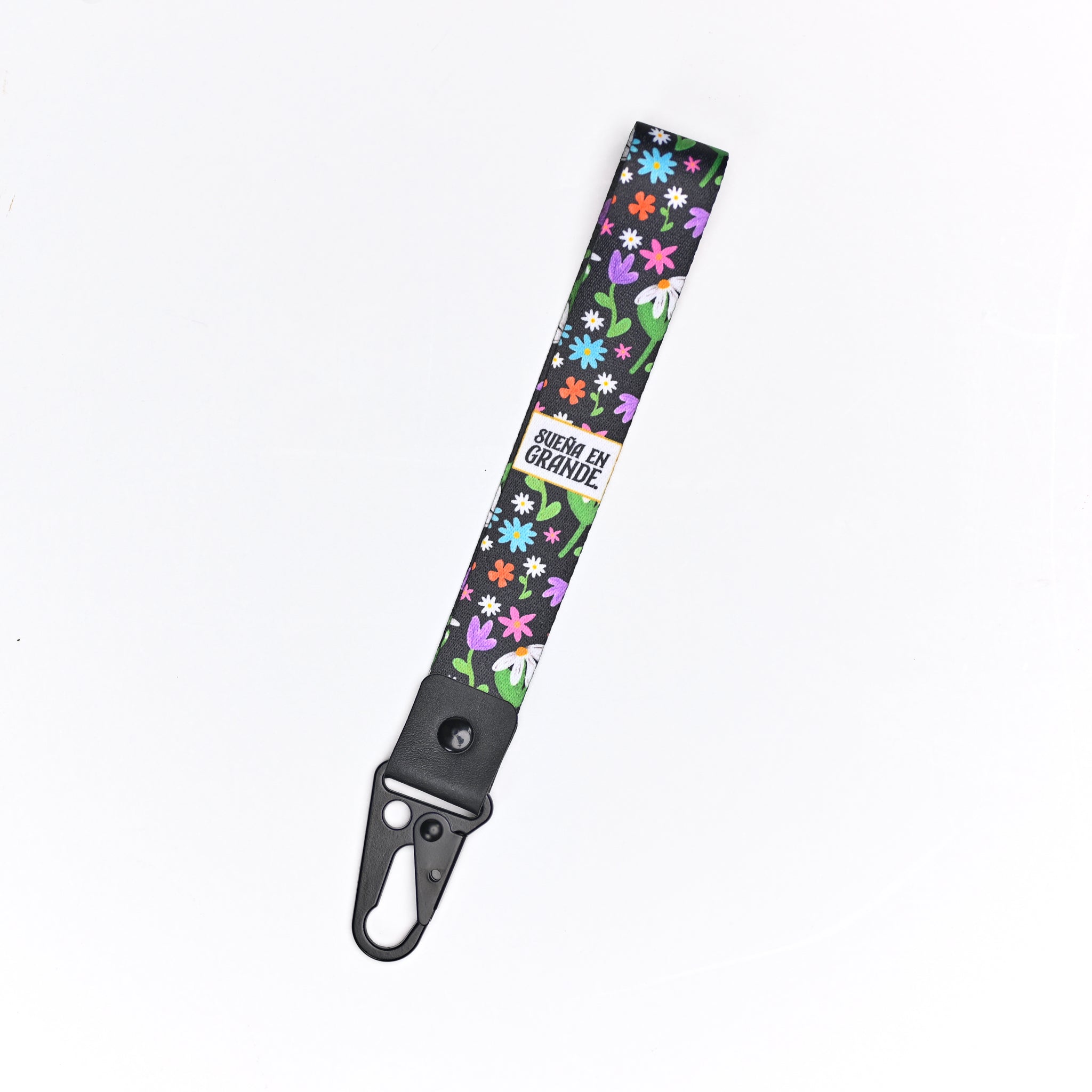 Sueña en Grande Black Floral - Wrist Keychain