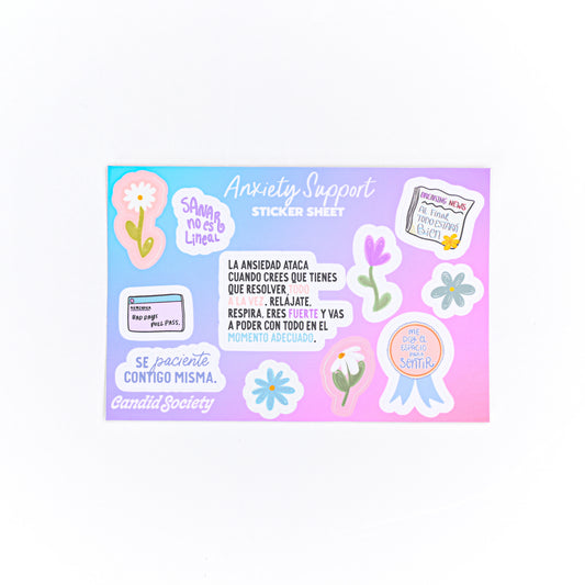 Anxiety Support - Hoja de Stickers