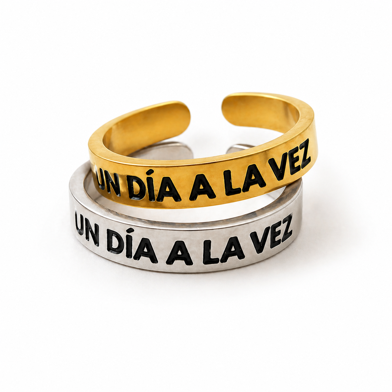 anillo ajustable mujer acero inoxidable dorado