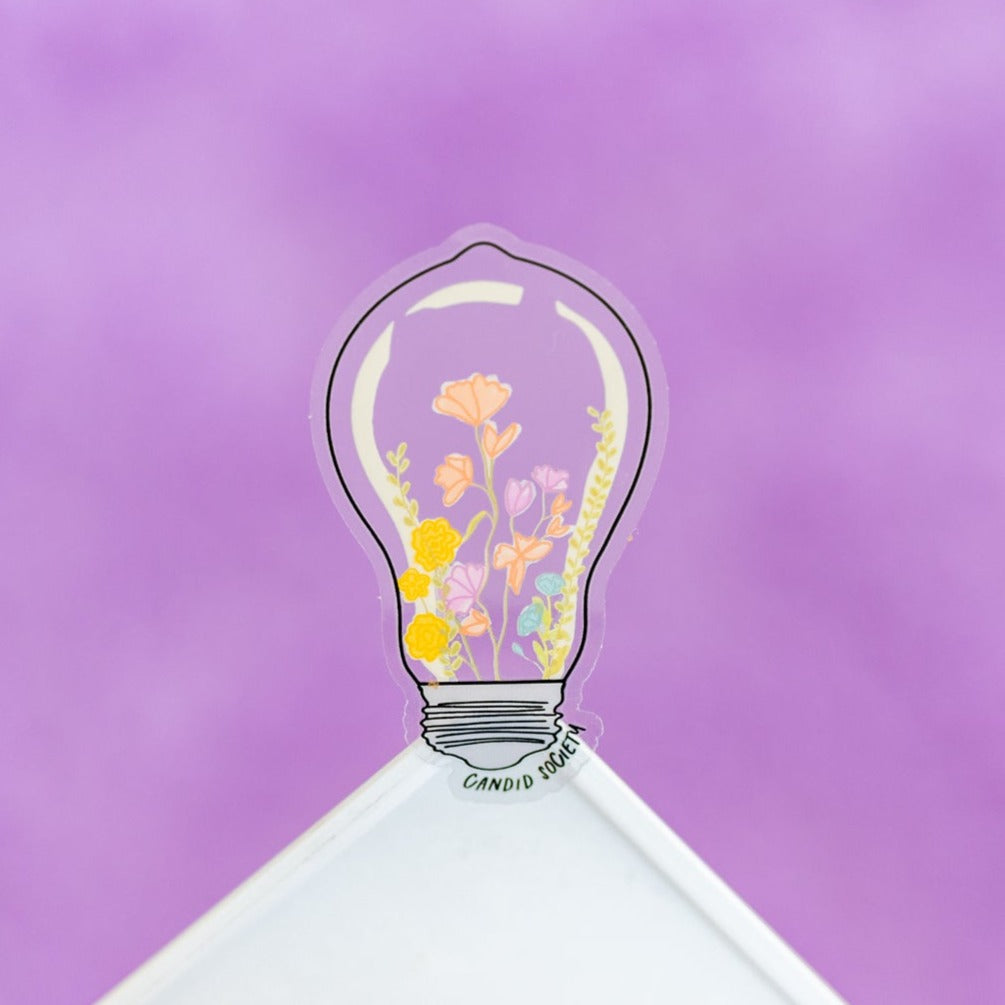 43 - Blooming Light Bulb - Premium CLEAR Sticker