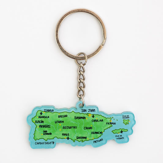 Puerto Rico Map - Acrylic Keychain