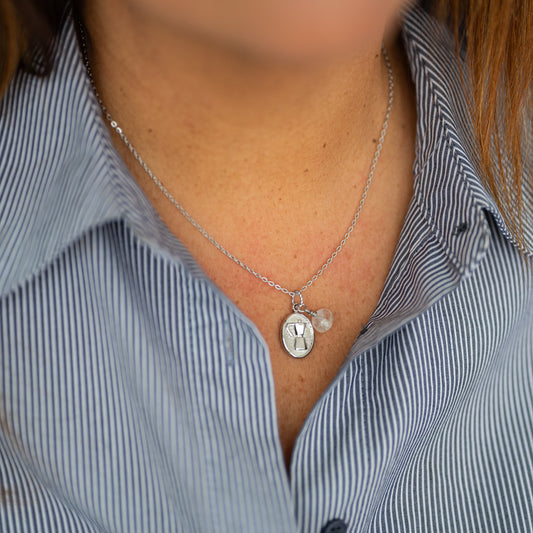 Silver Greca Pendant Necklace