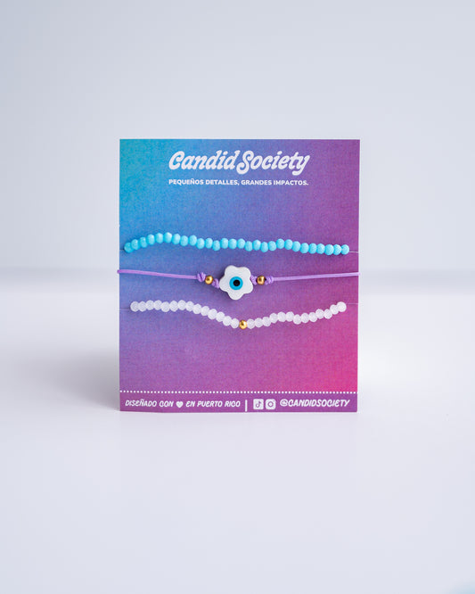 Flor de Protección [Hilo Violeta] - Bracelet Set