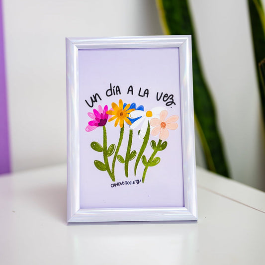 Un día a la vez (fondo lavanda) - Print Enmarcado 4X6