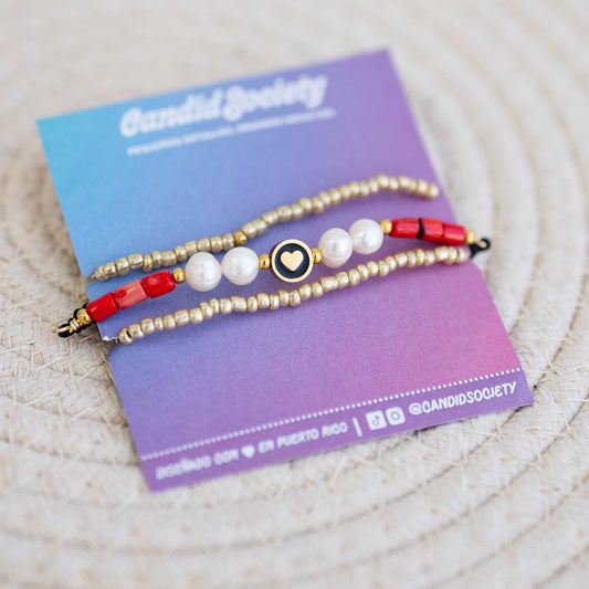 Set de Pulseras “Corazón Dorado”