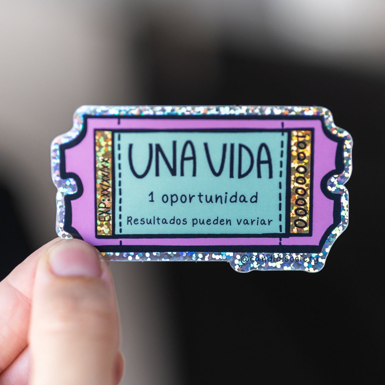 13 - UNA VIDA Ticket - Premium Sticker