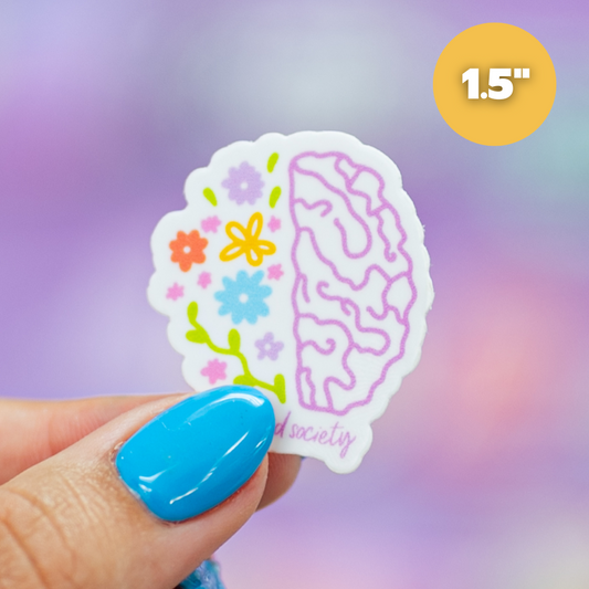 Cerebro con Flores #2 -  Mini Sticker