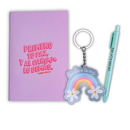 Bundle “Tu Paz Primero 2” – Libreta + Llavero + Bolígrafo (Elige el Color)