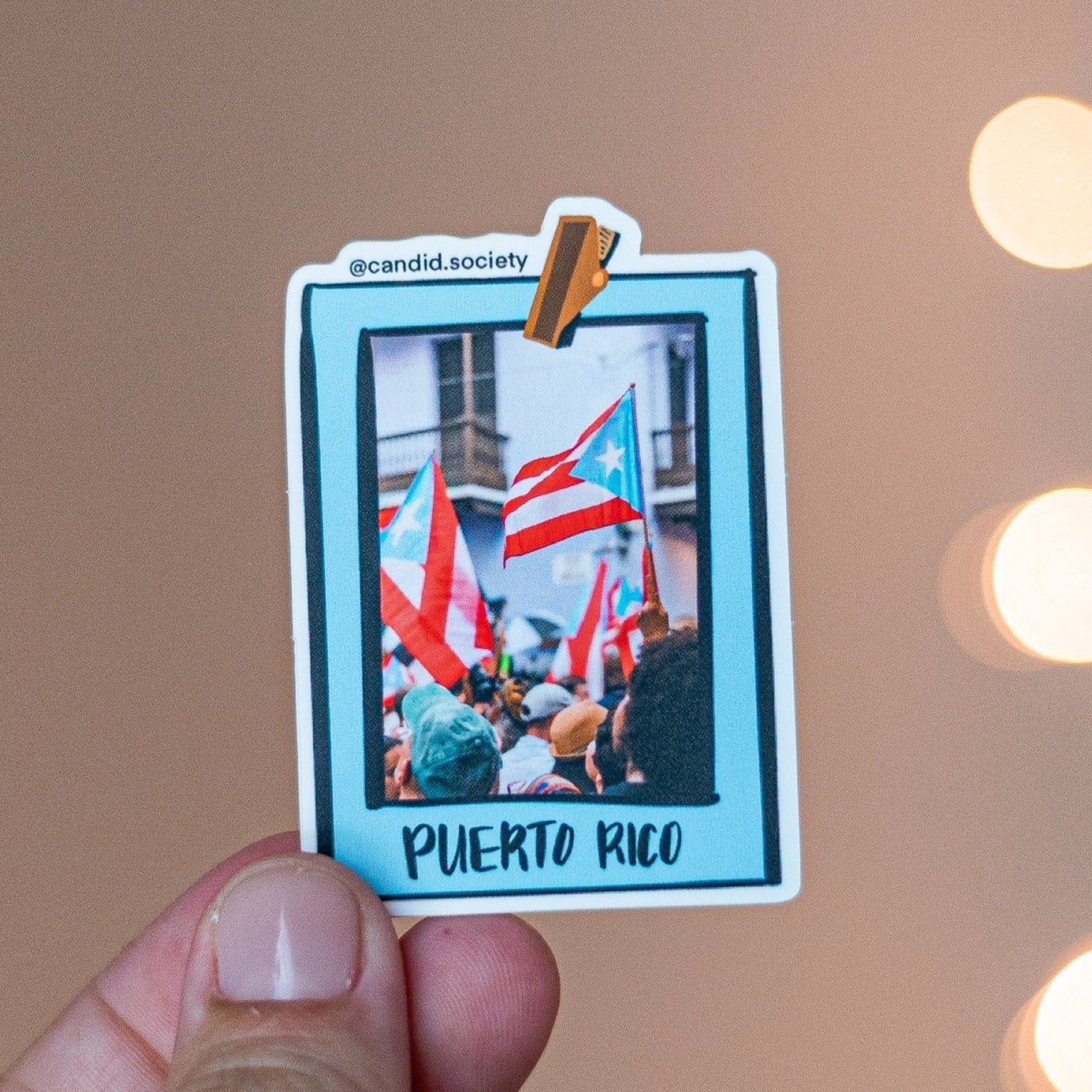 33 - Puerto Rico Hanging Picture - Premium Sticker