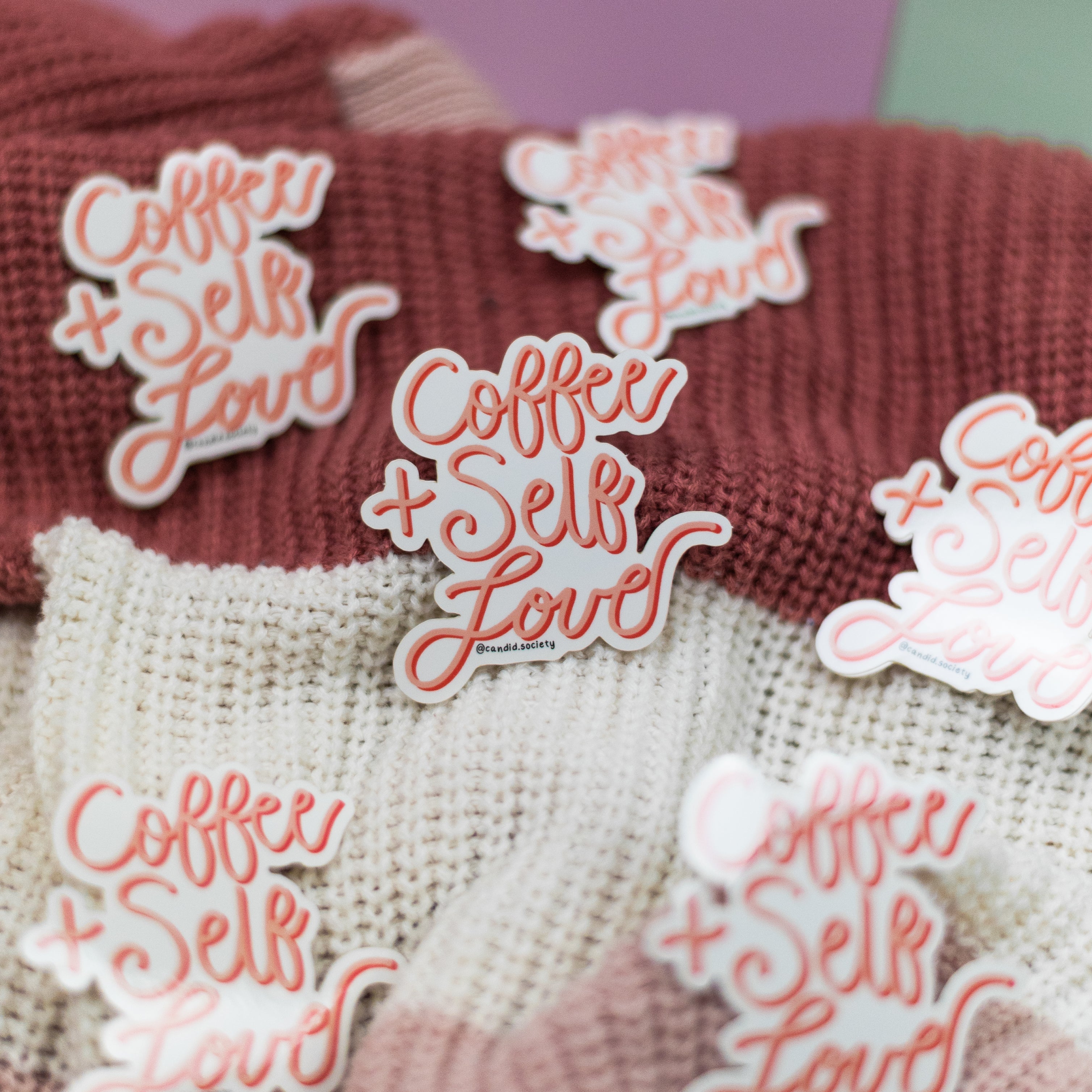 63 - Coffee + Self Love - Premium Sticker