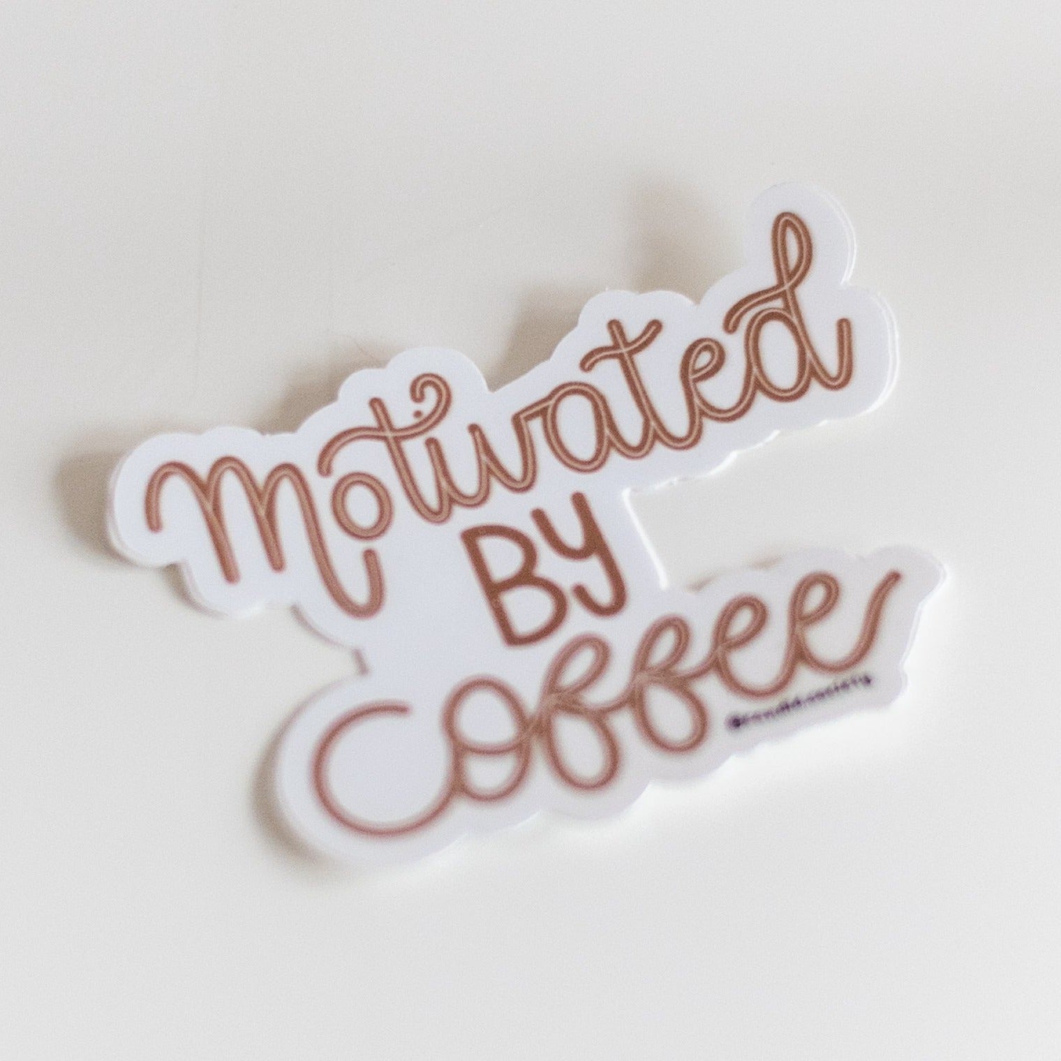 90 - Motivated by Coffee - Premium Sticker