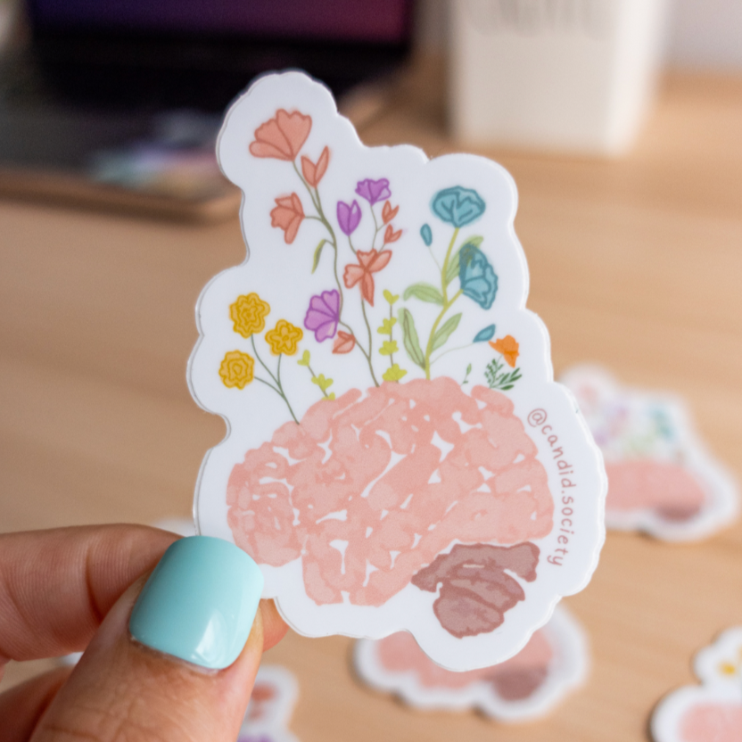 3 - Cerebro Floreciendo - Premium Sticker